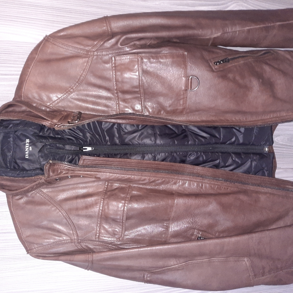 Brown Leather Jacket by Danier
